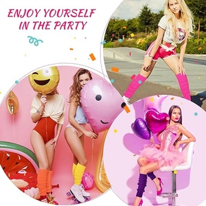 New Long Legging Socks Warm Slouch Colorful Cable Knit Ribbed Leg Warmer for Party Accessories Women <strong>Neon</strong> Leg Warmers for Girls - Product Image 2