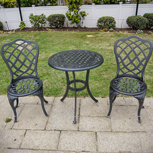 Tavolo <span class=keywords><strong>e</strong></span> <span class=keywords><strong>sedie</strong></span> <span class=keywords><strong>da</strong></span> <span class=keywords><strong>giardino</strong></span> in alluminio pressofuso, resistenti alle intemperie, vendita diretta dalla fabbrica SH, promozione scontata. - Product Image 4