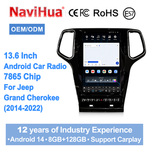 หน้าจอแอนดรอยด์สำหรับรถยนต์ Navihua ระบบมัลติมีเดียเพื่อความบันเทิงในรถยนต์ รองรับ Carplay และ Android Auto หน้าจอสัมผัสขนาด 13.6 นิ้ว สำหรับรถ Jeep Grand Cherokee ปี 2014-2022 - Product Image 1