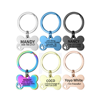 Etiqueta de Identificación de Mascotas con Forma de Hueso, Colgante Personalizado de Aleación de Aluminio para Perros y Gatos, Collar de Sublimación con Nombre Grabado