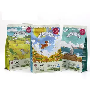 Sacchetto da 100gr a molto grande da 25 kg sacchetto per imballaggio per alimenti per animali domestici con soffietto laterale antiscivolo impermeabile con finitura opaca con cerniera