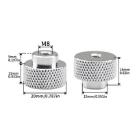 Écrou moleté en aluminium M5 M6 M8 pour fixation à main, écrou de blocage pour structure aéronautique en alliage d'aluminium, écrou de serrage manuel, raccord générique