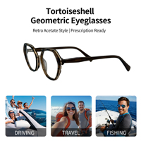 Montura de Gafas Ópticas de Lujo Unisex SHIAN SAO34, Montura Completa, Lentes de PC, Diseño Redondo Personalizable para Uso Diario