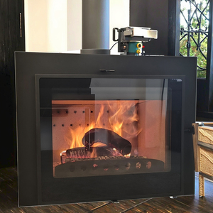 Stufa a Legna Moderna in Acciaio al Carbonio QC-06 Nera <span class=keywords><strong>e</strong></span> Rame Inserto per Caminetto 10KW Riscaldamento a Fuoco Reale Decorativo - Product Image 1