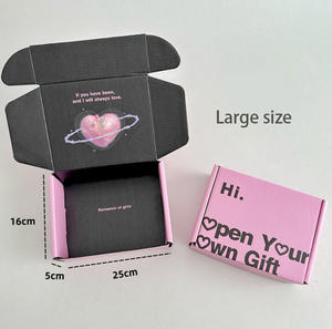 Wholesale Eco-Friendly Pink Corrugated <b>Cardboard</b> Shipping <b>Box</b> Recycled Paper Material Printed Matt Lamination Foldable Shape - Product Image 3