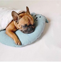 Dessin animé en forme de U chat chien oreillers de couchage lavable tissu oreillers pour animaux de compagnie moderne pour sommeil profond avec pas à pas