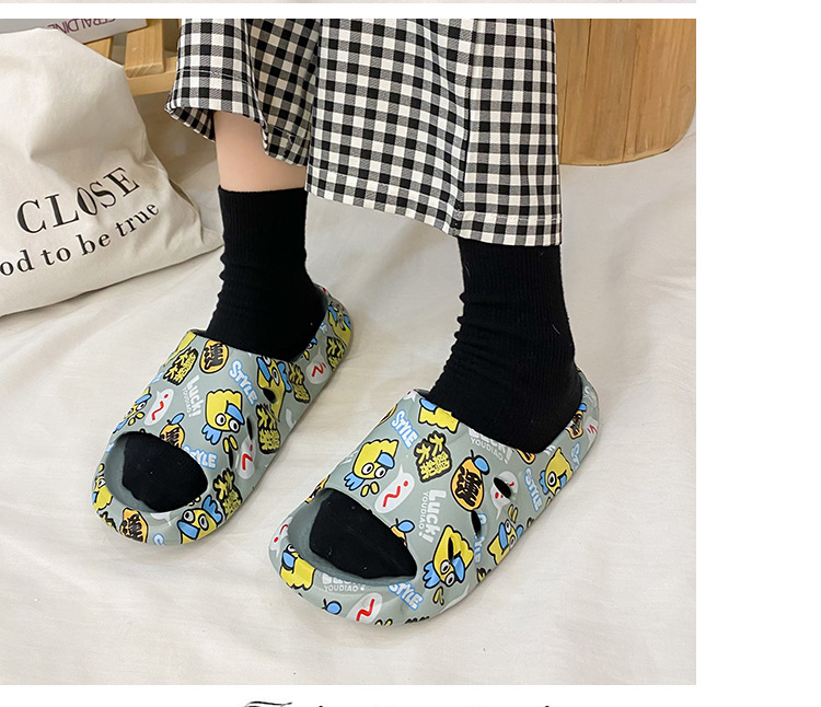 Custom Printed Soft Sole Slipper EVA Indoor Slides Woman Men Slippers Shoes