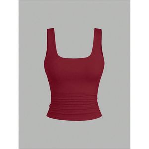 FOXA Women's Crop Tank Top <b>Set</b> <b>Square</b> Neck Sleeveless Ruched Basic Tops Pack 3 Piece Y2k Style - Product Image 3