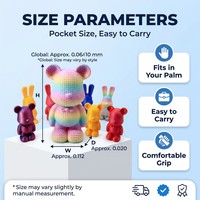 Produit transfrontalier populaire : Figurine mignonne d'ours et de lapin tricotés et imprimés en 3D, jouet anti-stress Ours Violent