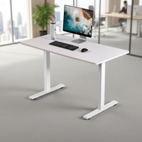 Cadre de bureau électrique économique à moteur unique, réglable en hauteur sur 2 niveaux, base de bureau assis-debout, pied biseauté noir