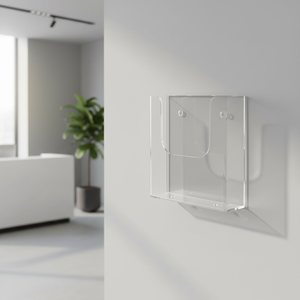 Porte-documents en acrylique, boîte de rangement, porte-fichiers A4, transparent, montage mural, support pour brochures, <span class=keywords><strong>présentoir</strong></span> pour prospectus <span class=keywords><strong>A5</strong></span> - Product Image 6
