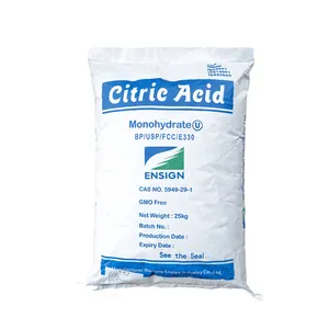 Fabrika fiyat 25kg paket gıda sınıfı yüksek kaliteli monohidrat susuz TTCA toplu toz sitrik asit