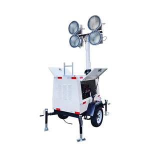 New Design Telescopic High Mast <b>Light</b> Tower 8m Hand <b>Push</b> Trailer + Generator For Sale - Product Image 2