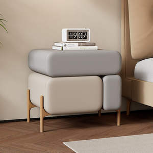 2026 Modern Luxury Bedroom Furniture Fashion Custom Design Wholesale <strong>Bedside</strong> <strong>Table</strong> Black Nightstand <strong>Set</strong> <strong>of</strong> <strong>2</strong> With Drawer - Product Image 3