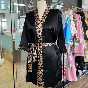 Taglie forti ODM personalizzato abbigliamento da <span class=keywords><strong>notte</strong></span> da donna estate <span class=keywords><strong>leopardo</strong></span> e floreale stampa Kimono abito da <span class=keywords><strong>notte</strong></span> abito da donna - Product Image 6