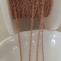 Chaîne de corde de blé inachevée en or rose 14 carats de 1mm pour la fabrication de bijoux, collier et bracelet permanent fait à la main