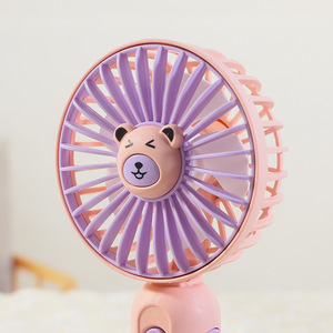 Mini ventilador portátil con forma de oso, ventilador de escritorio portátil recargable por USB con diseño plegable para uso en exteriores e interiores - Product Image 1
