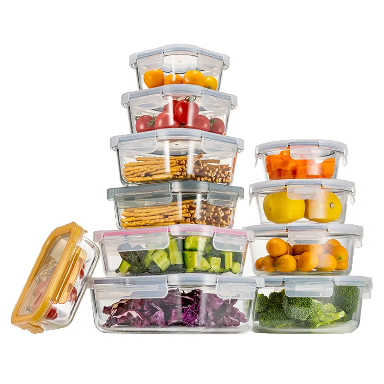 Essie Wholesale Glass Food Storage Containers With Airtight Lock Lids