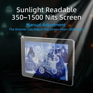 Sunlight Readable Outdoor 350-1500Nits IP65/IP66/IP67/IP68 Waterproof 3mm Bezel Industrial 10.1inch Touch Screen Tablet Computer