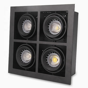 Bề Mặt Được Gắn Hoặc Lõm 4 Đầu Downlight <span class=keywords><strong>50W</strong></span> <span class=keywords><strong>Halogen</strong></span> 12W <span class=keywords><strong>LED</strong></span> Đèn Nướng Ánh Sáng Tại Chỗ Bốn Ô Vuông - Product Image 1