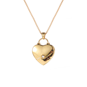 Collana con Ciondolo a Catena Sottile Stile Europeo 2025, Trendy con Zircone a <span class=keywords><strong>Cuore</strong></span> <span class=keywords><strong>Aperto</strong></span> per Fidanzamento e Commemorazione - Product Image 6