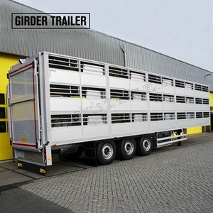 Remolque para Aves <span class=keywords><strong>de</strong></span> Corral, Fabricante <span class=keywords><strong>de</strong></span> Remolques <span class=keywords><strong>de</strong></span> Acero Económicos, Remolque <span class=keywords><strong>de</strong></span> 3 Ejes y 40 pies para Transporte <span class=keywords><strong>de</strong></span> Ganado, Vacas, Cerdos, Cabras, Ovejas - Product Image 2