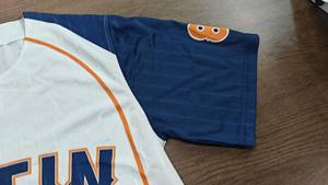 2025 maillot de Baseball pour jeunes Logo brodé personnalisé bouton en maille à fines rayures respirant Sublimation exposé expositions de Softball - Product Image 3