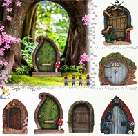 Porte de fée en résine rose enchantée - Accessoire de maison d'elfe de jardin fantaisiste pour les jardins de lutins magiques et la décoration de conte de fées