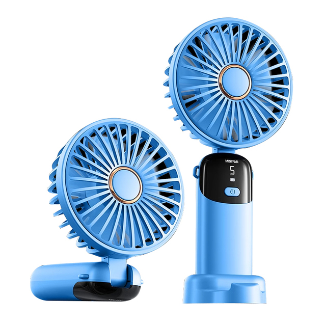 2025 Bestseller 1200mAh Small Air Cooling Fan Summer Mini Hand Fan 5 Speed Levels Handheld Rechargeable Portable Fan