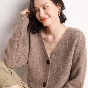 Suéter de cachemira grande para mujer, cárdigan sencillo de lana de Cachemira, nueva moda - Product Image 3