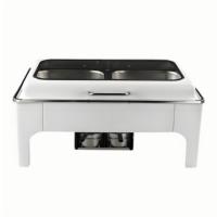 Chauffe-Plats de Luxe en Acier Inoxydable avec Fenêtre en Verre pour Hôtels et Restaurants, Équipement de Maintien au Chaud pour Buffets, Conteneur de Chauffage Alimentaire 6L