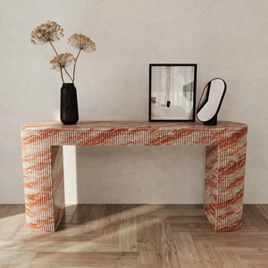 Mesa Consola de Mármol Acanalado Ballagio Rosso Levanto de KUMUSI FURNITURE - Product Image 5