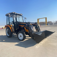 Tracteurs 4x4 50cv de haute qualité fabriqués en Chine, tracteurs agricoles d'occasion avec chargeur frontal, cabine fermée en option