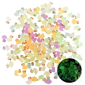 Figurines miniatures de canards en résine multicolores les plus populaires, lumineuses et écologiques, peintes à l'aérographe pour jardins féériques DIY et maisons de poupées - Product Image 1
