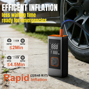 Compresor de Aire Portátil para Inflar Neumáticos, 150 PSI, Inflado 4 Veces Más Rápido, Batería de Litio Recargable, Adaptador de Corriente Continua de 12 V - Product Image 3