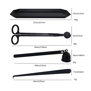 4-Piece Set Aksesori lilin termasuk lilin pemadam penutup sumbu gunting lilin pemadam kait berlian nampan penyimpanan - Product Image 2