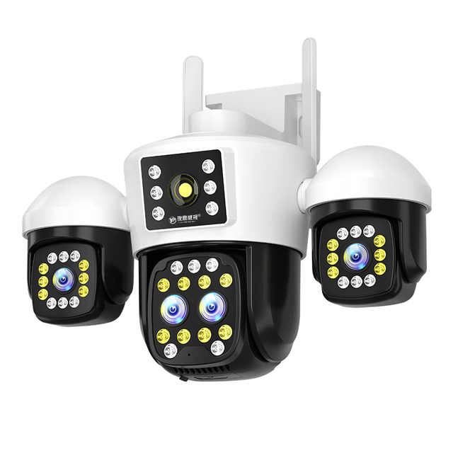 12MP 4 Lens Dome CCTV Outdoor Security Camera 4K Full Color Night Vision Motion Detection AI Human Tracking IP WIFI PTZ Camera