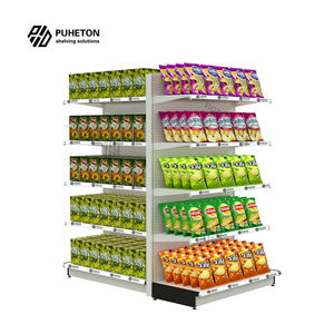 Rak Supermarket gaya Amerika tugas berat, rak ritel tegak dua sisi, rak Supermarket metalik - Product Image 6