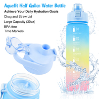 Bouteille d'eau motivante de 32 oz (1 litre, 1000 ml) avec marqueur de temps et étui en plastique – Idéale pour la gym, le fitness et le sport – Offre spéciale