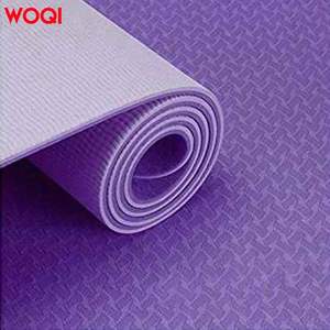 Tapis de yoga Woqi 6 mm d'épaisseur, TPE antidérapant, violet bleu, rectangulaire, pour entraînement à domicile et exercices d'équilibre - Product Image 1