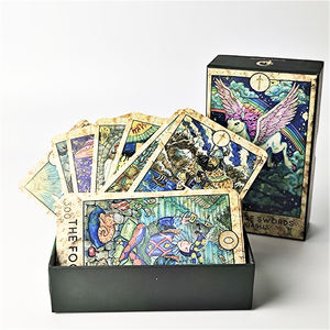 Livre de Guide électronique Oracle anglais personnalisé chaud beau tarot de Style sorcière avec boîte cartes de tarot en papier en gros - Product Image 3