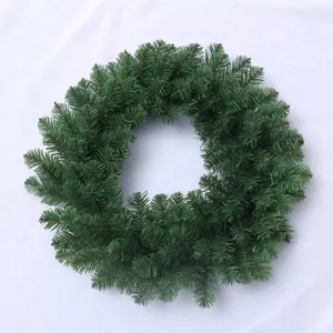 60cm Dia wholesale Christmas Wreath cheap Green PVC christmas garland