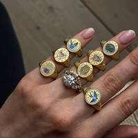 Nouvelle Bague Tendance Personnalisée en Acier Inoxydable Plaqué Or, Motifs Papillon, Sirène, Amour, Aventure, Nœud, Bague Ouverte pour Femme, Bijoux Féminins