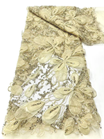 NI.AI Nouveau style Tissu en dentelle à sequins géométriques brodés, entièrement recouvert de sequins, tissu en dentelle perlée courte avec sequins