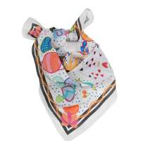 Écharpe carrée imprimée St. Tropez pour femmes, bandana en coton d'été