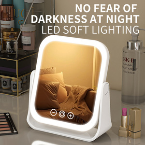 Specchio Cosmetico Portatile a LED con Luce Tricolore e Illuminazione da Tavolo per Dormitorio e Ufficio - Product Image 5