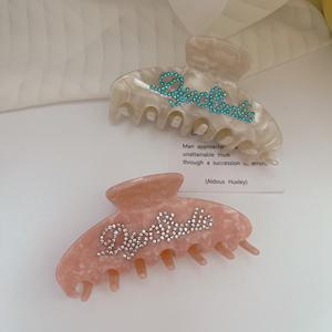 Роскошные однотонные полукруглые заколки-крабы из целлюлозы и ацетата со стразами на заказ, модные зажимы для волос в западном стиле для женщин и девушек - Product Image 5