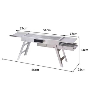 Updated Portable Charcoal Grill for <strong>BBQ</strong>, Quick Folding Grill, Stainless Steel <strong>Foldable</strong> <strong>BBQ</strong> Grill for Outdoor Camping - Product Image 1