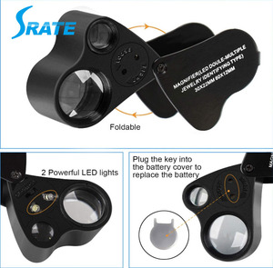 30X 60X Illuminé Bijoutiers Loupe Loupe Pliable Bijoux Loupe avec Lumière LED Lumineuse pour les Pierres Précieuses, Bijoux, pièces - Product Image 4