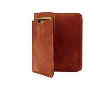 Classic Custom Soft Genuine Leather Short Open Phone <b>Wallet</b> Anti <b>RFID</b> Card for Women and Men - Product Image 3